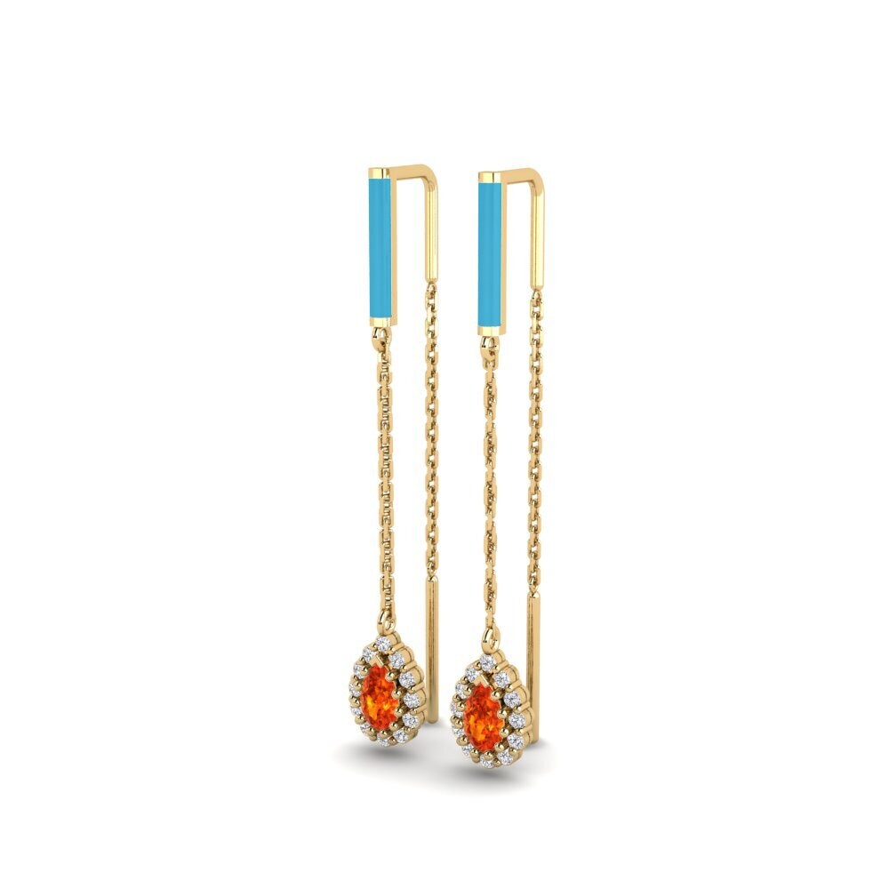 Orange Sapphire Women's Earring Cheshire