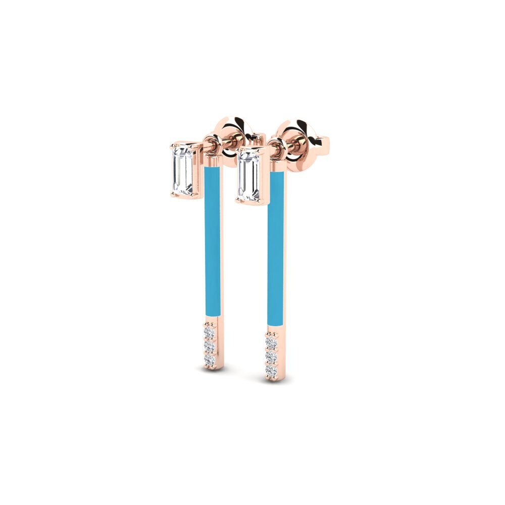 14k Oro Rosa Pendiente de mujer Diapori