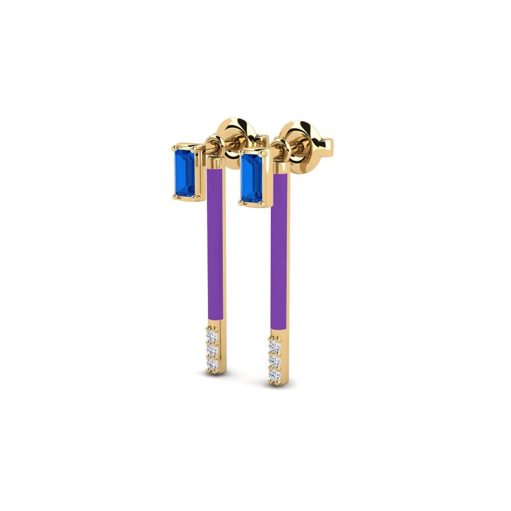 Zircone Bleu Foncé Boucle d'oreille femme Diapori