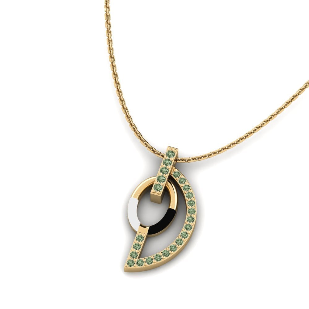Diamante Verde Colgante de Mujer Domain