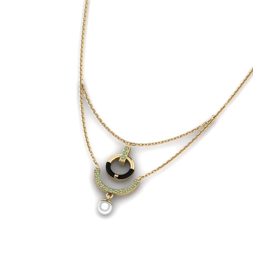 Diamante Verde Collar de Mujer Edittie