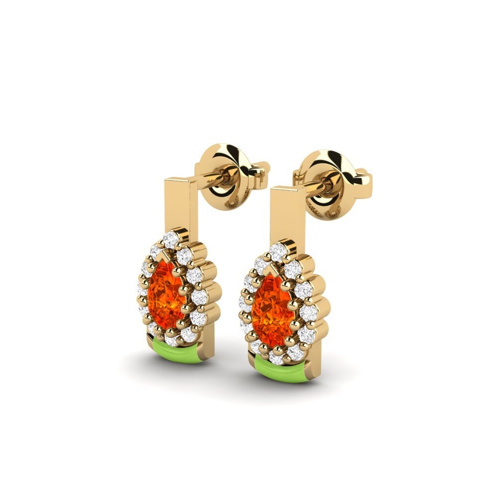 Orange Sapphire Women's Earring Enfield