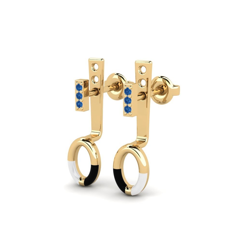 Zircone Bleu Foncé Boucle d'oreille femme Exceed