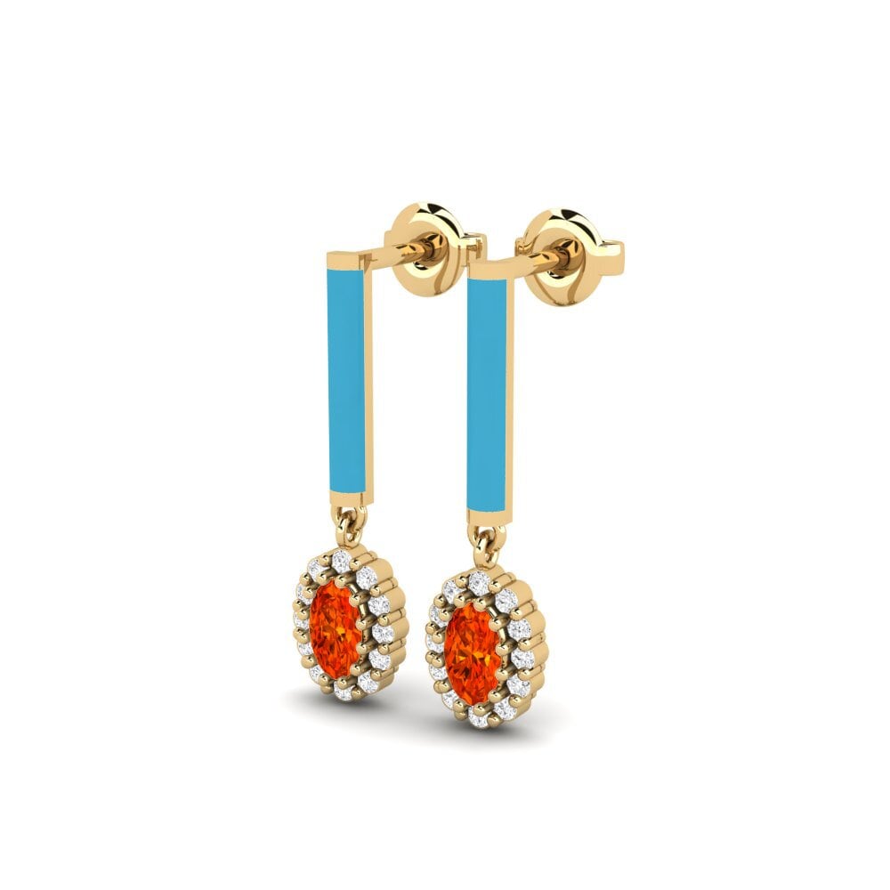 Orange Sapphire Women's Earring Fairfield