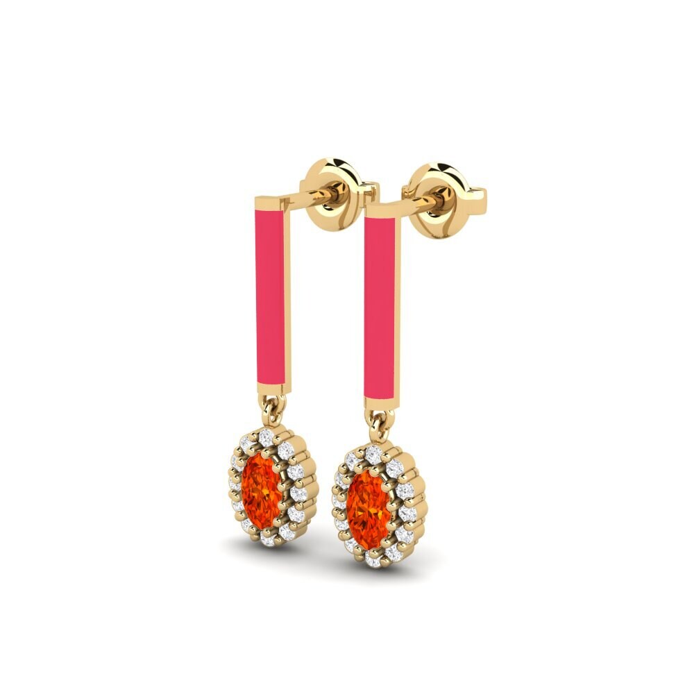 Orange Sapphire Women's Earring Fairfield