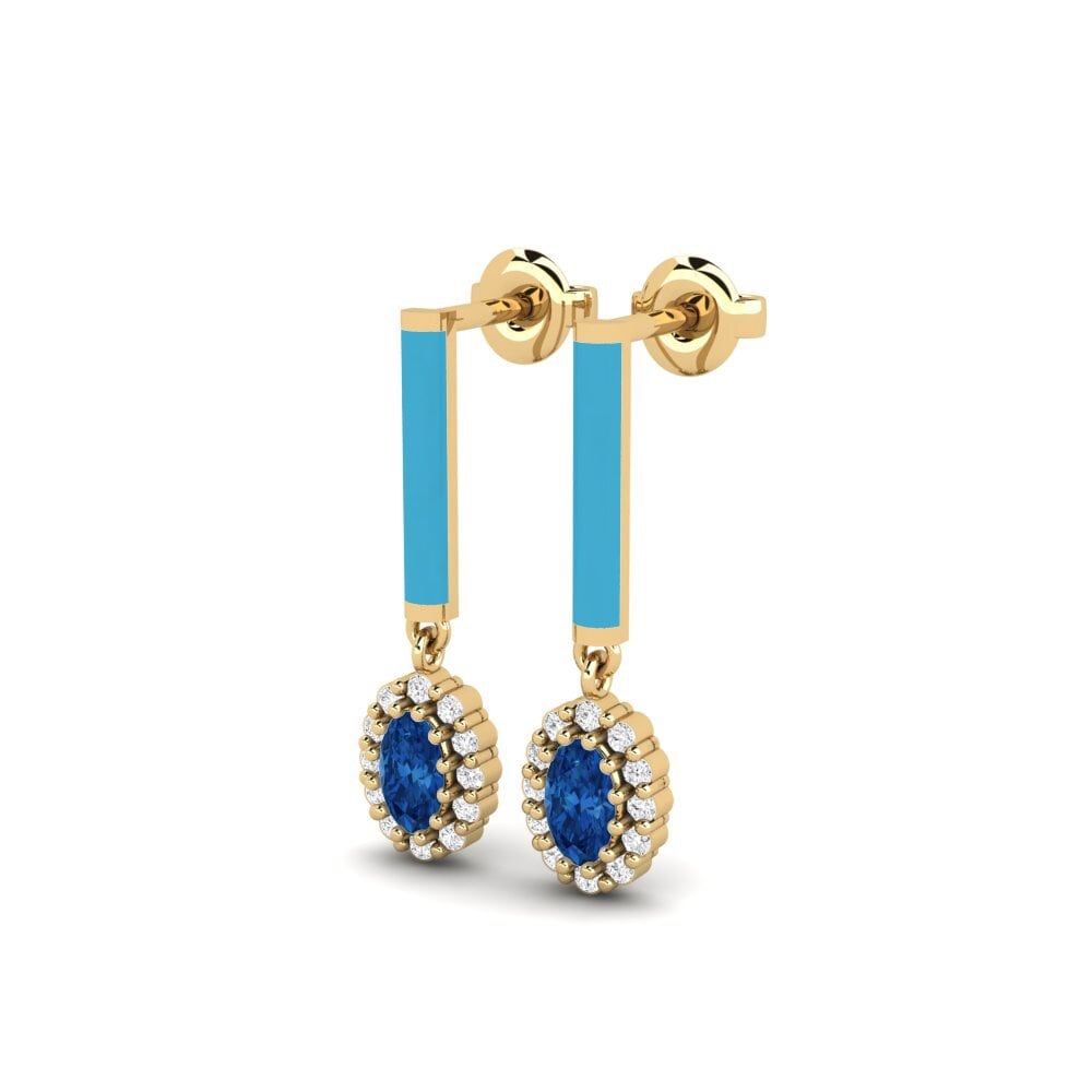 Zircone Bleu Foncé Boucle d'oreille femme Fairfield