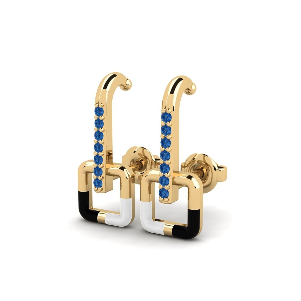 Zircone Bleu Foncé Boucle d'oreille femme Federal