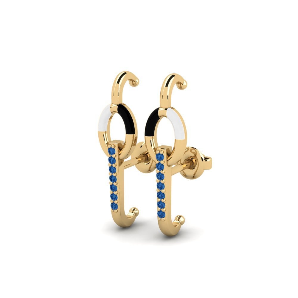Zircone Bleu Foncé Boucle d'oreille femme Federally