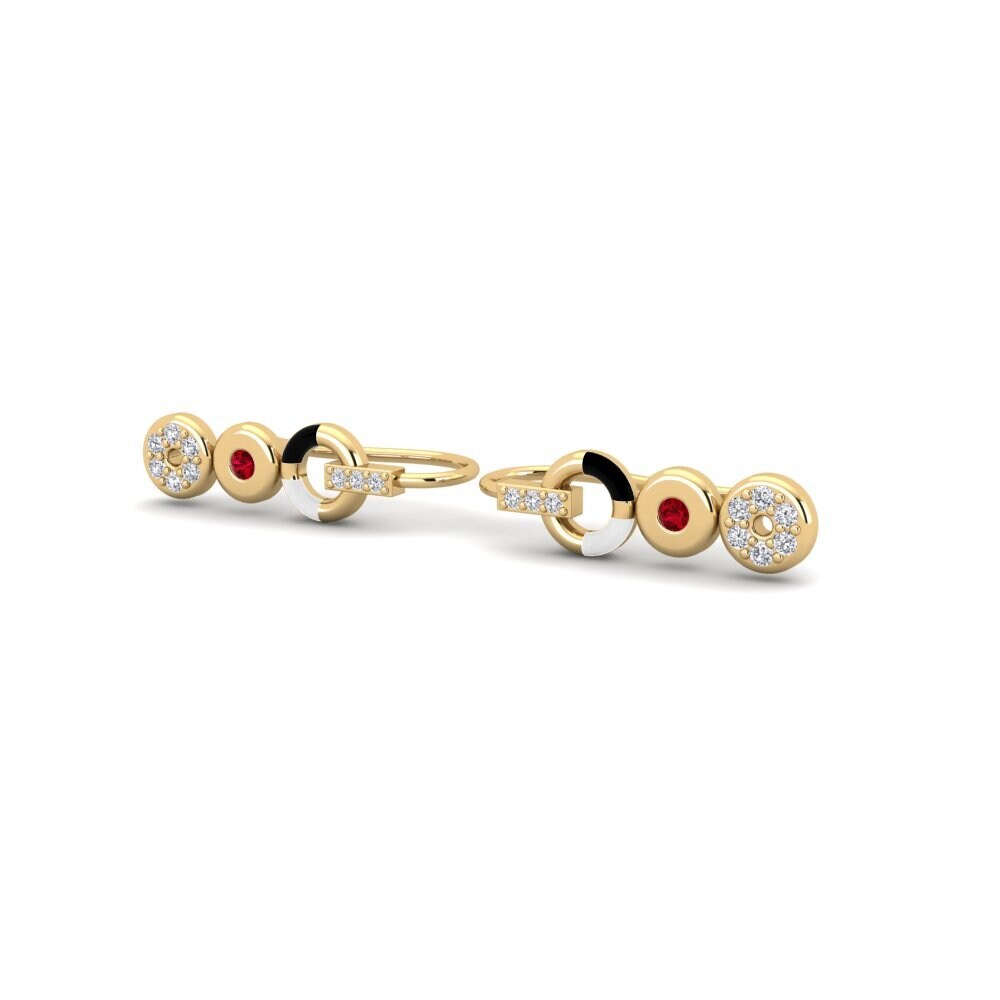 Red Zirconia Women's Earring Flexible