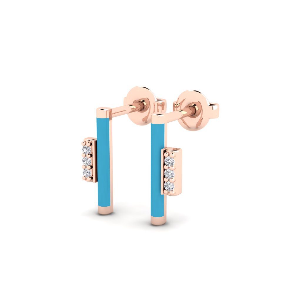 14k Oro Rosa Pendiente de mujer Ftena