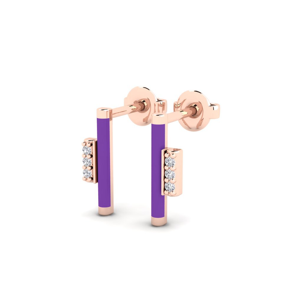 14k Oro Rosa Pendiente de mujer Ftena