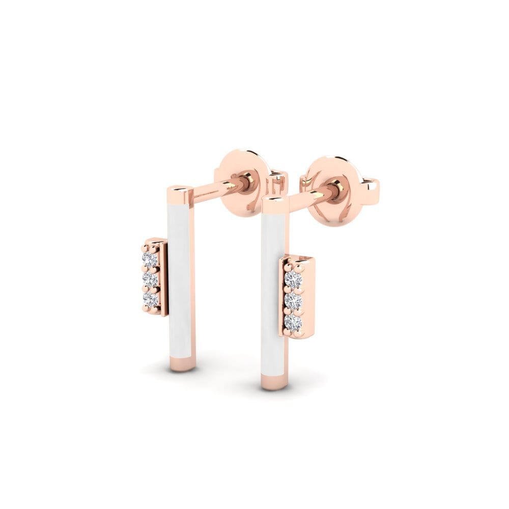 14k Oro Rosa Pendiente de mujer Ftena