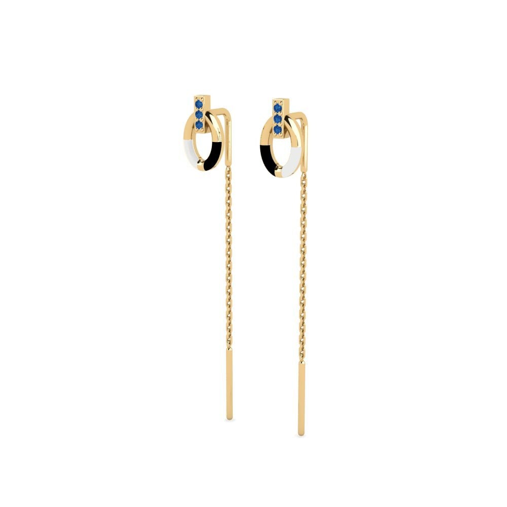 Zircone Bleu Foncé Boucle d'oreille femme Furthermare