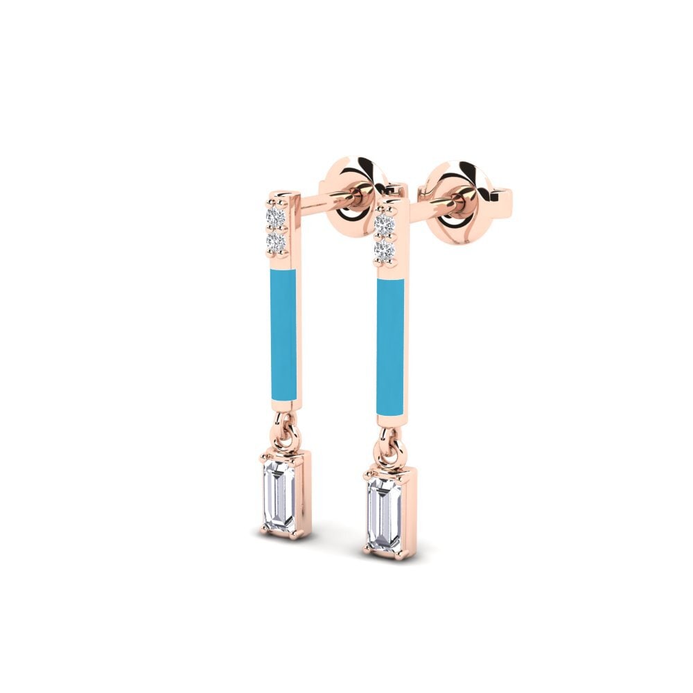 14k Oro Rosa Pendiente de mujer Gramvousa - A