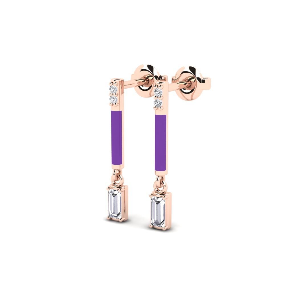 14k Oro Rosa Pendiente de mujer Gramvousa - A