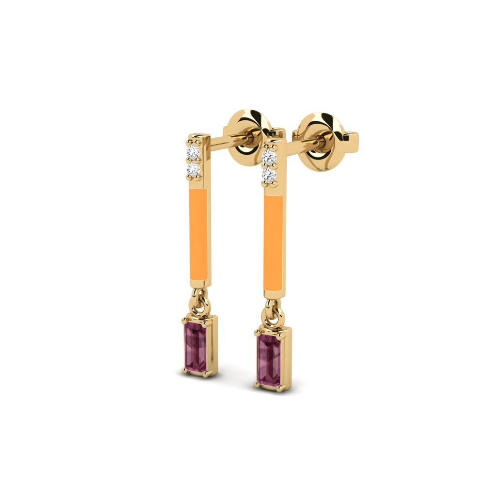 Rhodolite Garnet Women's Earring Gramvousa - A