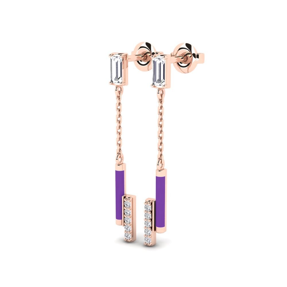 14k Oro Rosa Pendiente de mujer Gramvousa - B