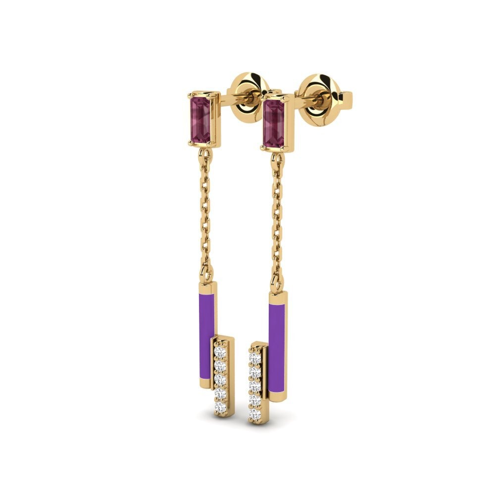 Granate Rhodolite Pendiente de mujer Gramvousa - B