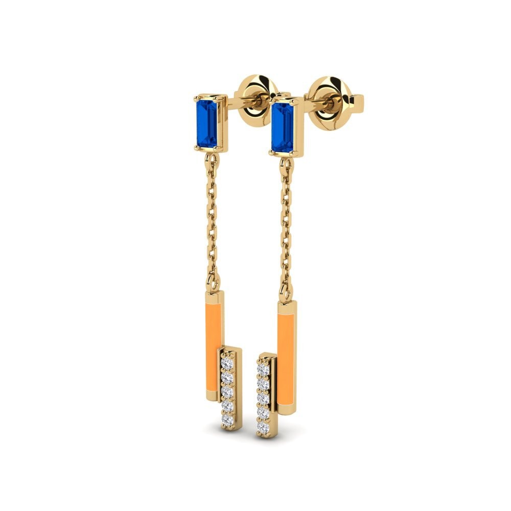 Zircone Bleu Foncé Boucle d'oreille femme Gramvousa - B