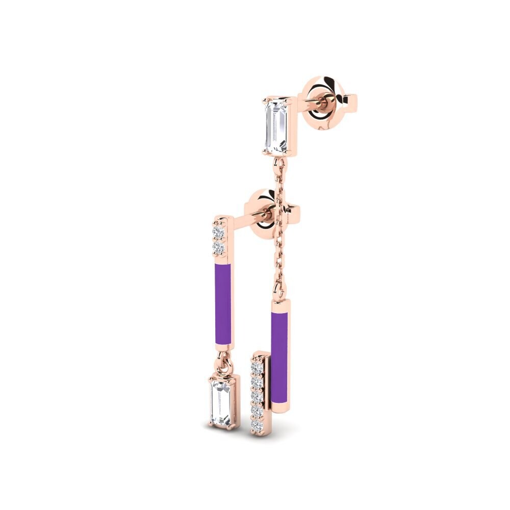 14k Oro Rosa Pendiente de mujer Gramvousa - SET