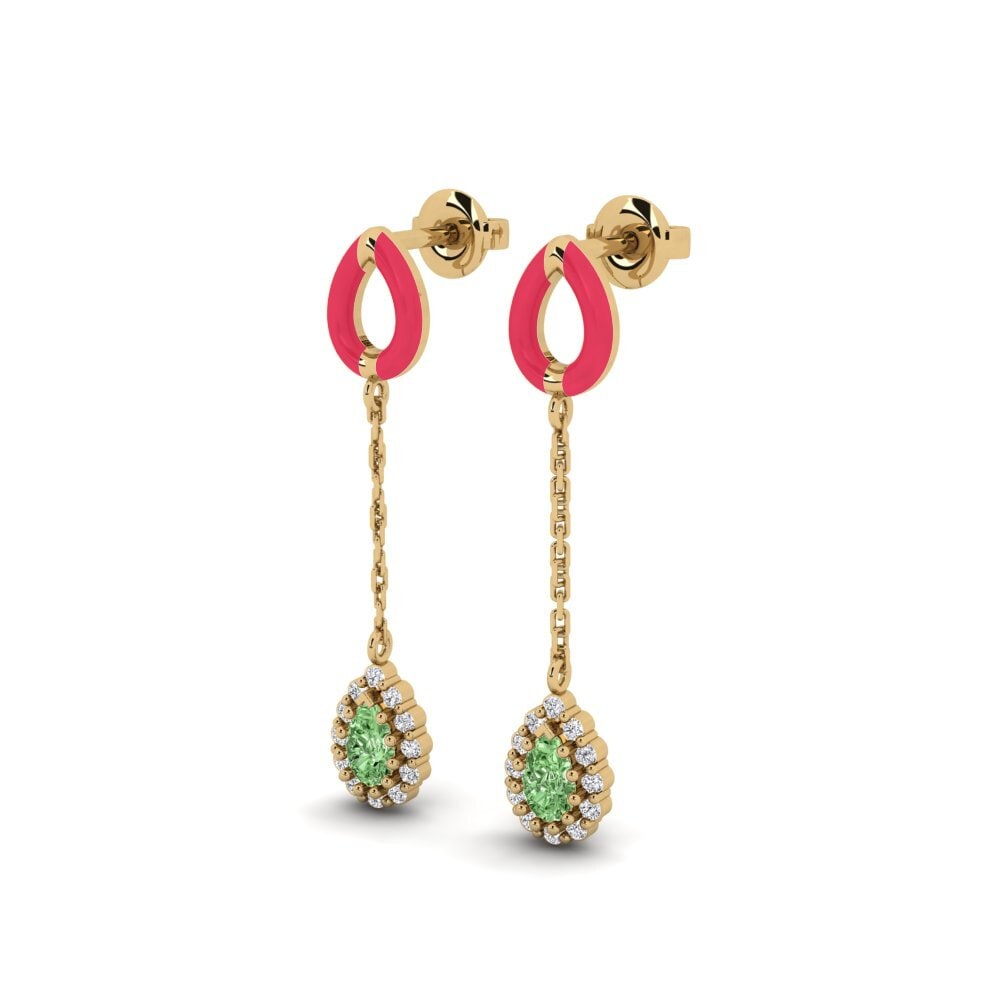 Diamante Verde Brincos Feminino Groton - B