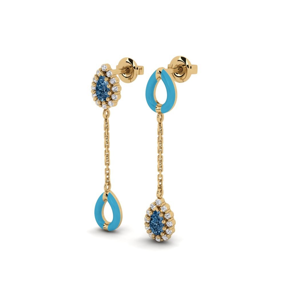 Diamante Azul Pendiente de mujer Groton - SET