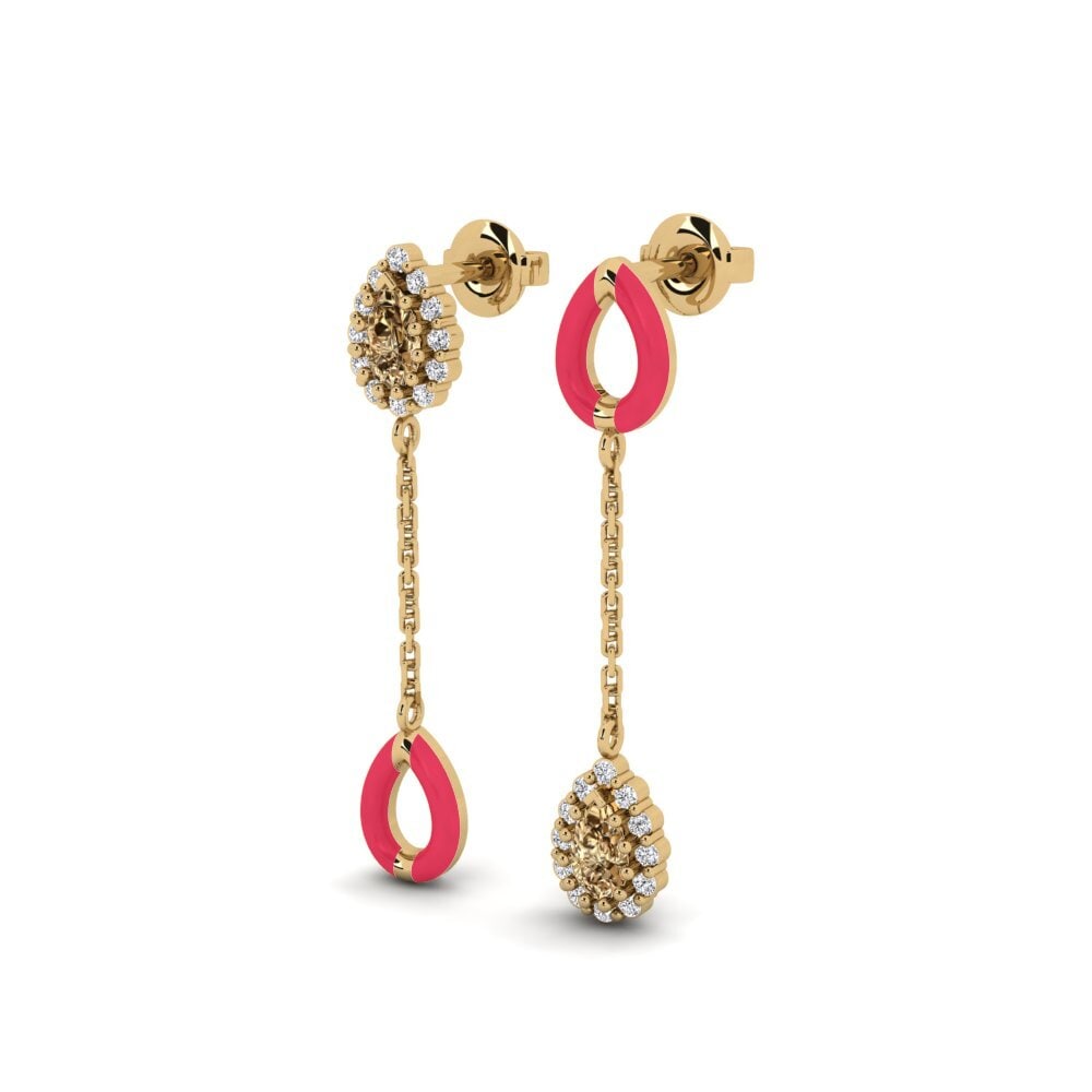 Diamante Marrón Pendiente de mujer Groton - SET