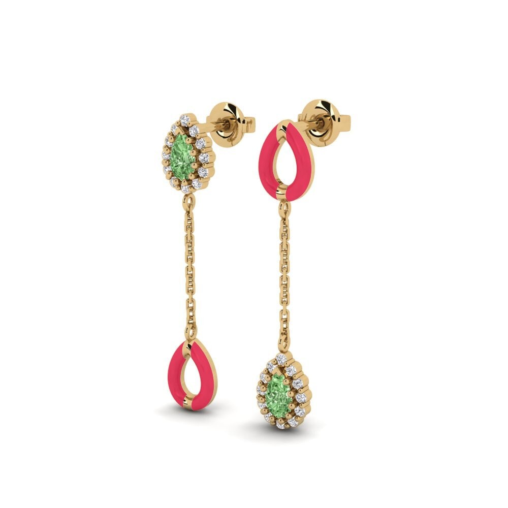 Diamante Verde Brincos Feminino Groton - SET