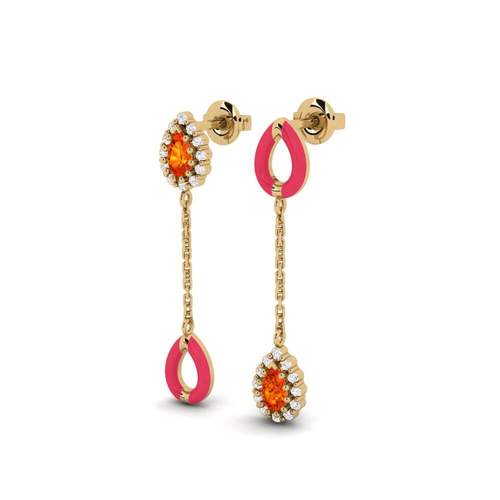 Orange Sapphire Women's Earring Groton - SET