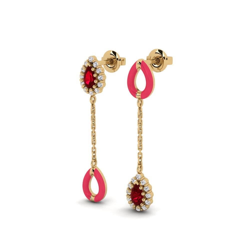 Circonita Roja Pendiente de mujer Groton - SET