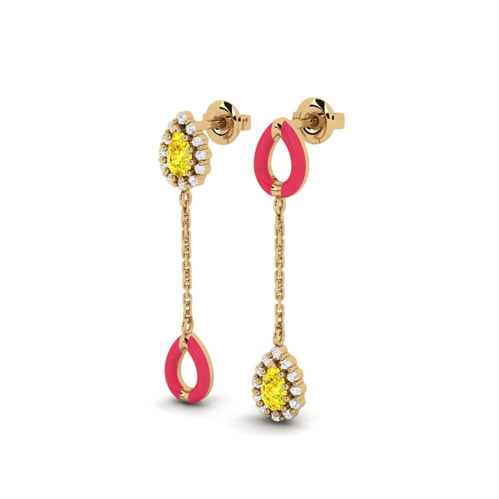 Zafiro amarillo Pendiente de mujer Groton - SET