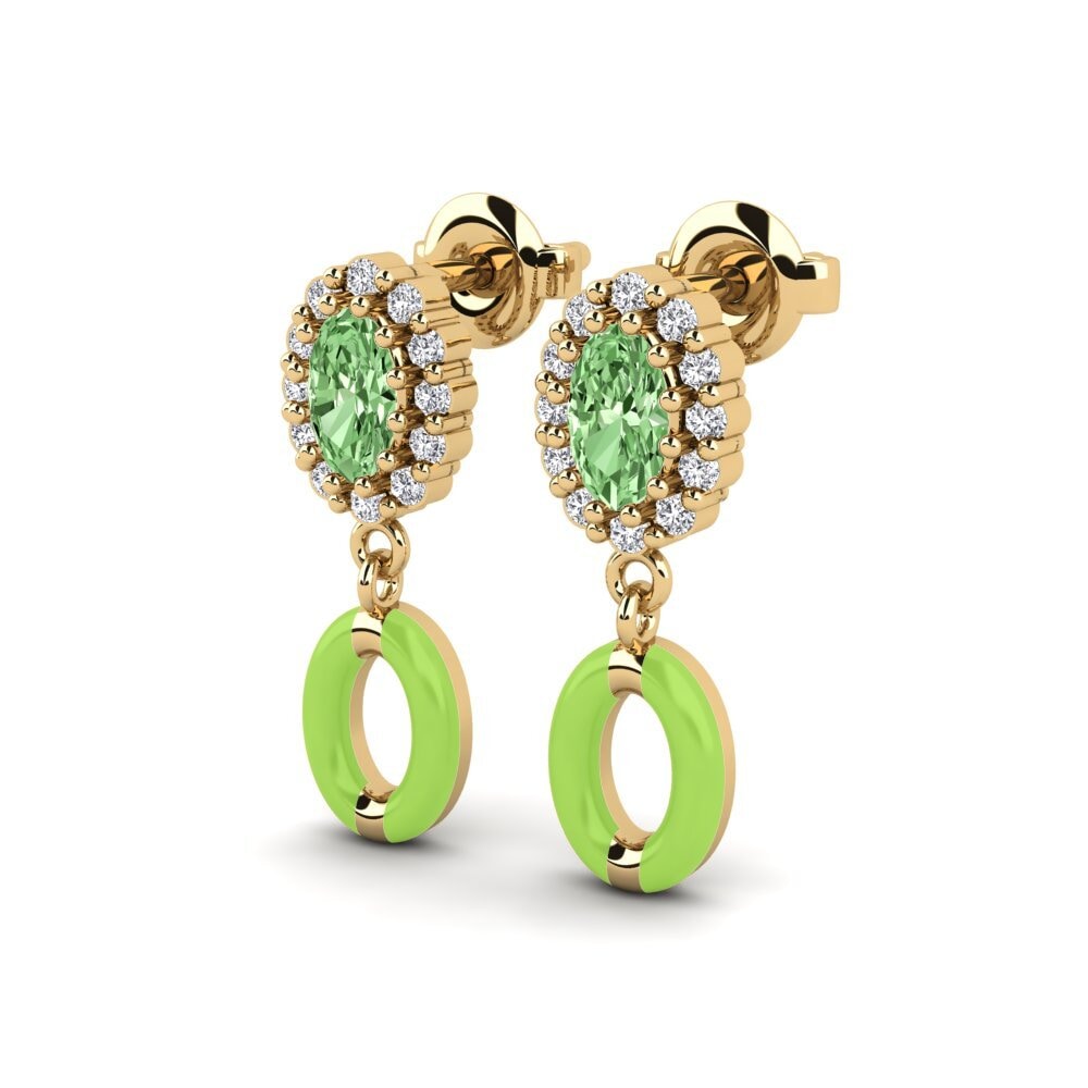 Diamante Verde Brincos Feminino Guilford - A