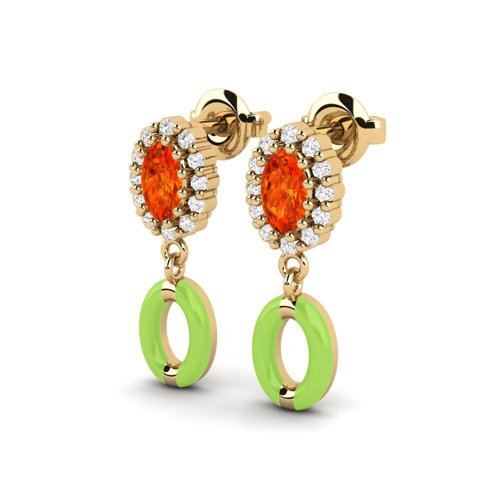Orange Sapphire Women's Earring Guilford - A