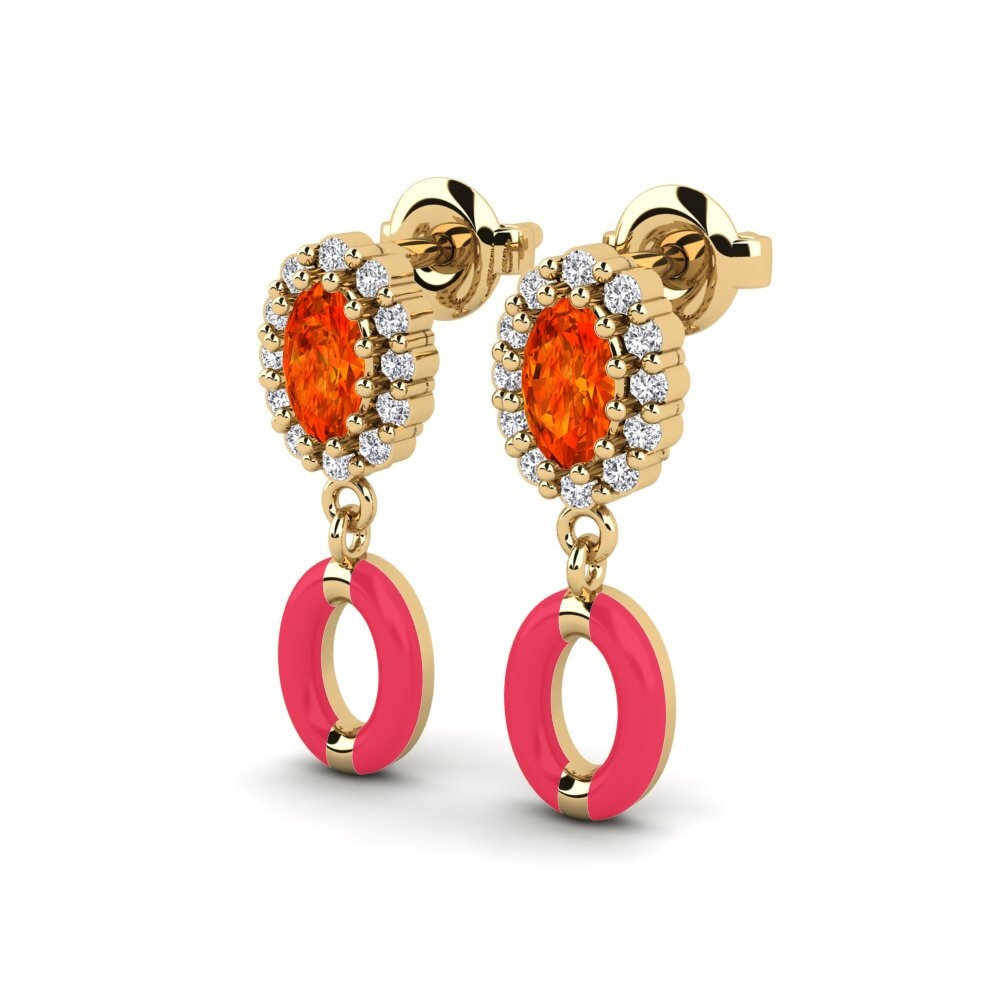 Orange Sapphire Women's Earring Guilford - A
