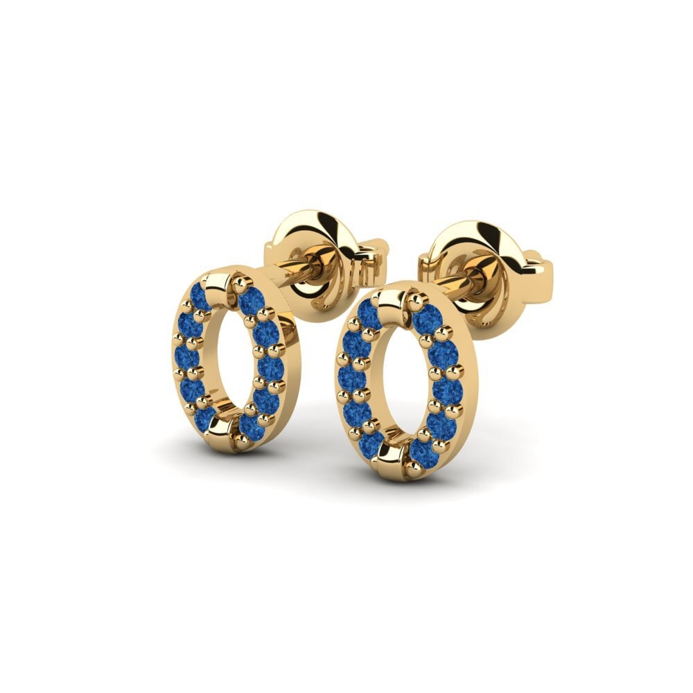 Zircone Bleu Foncé Boucle d'oreille femme Guilford - B
