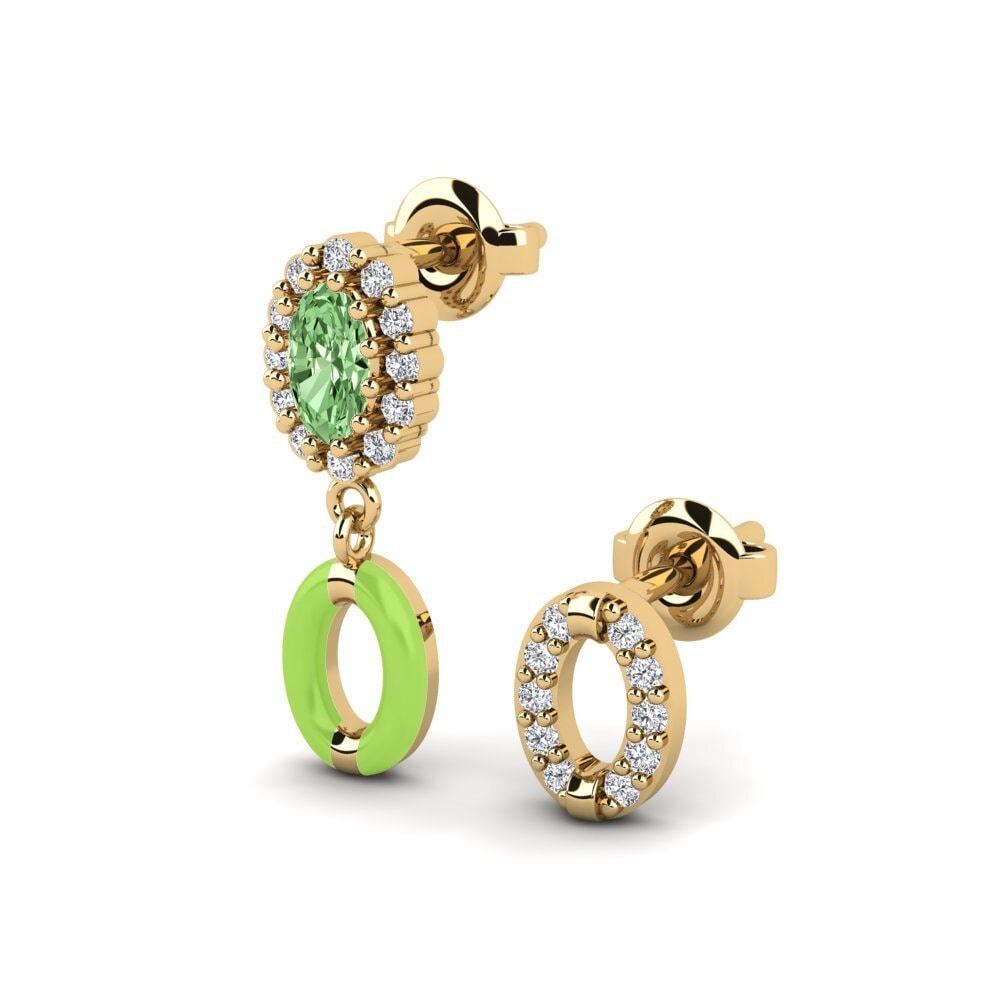 Diamante Verde Brincos Feminino Guilford - SET