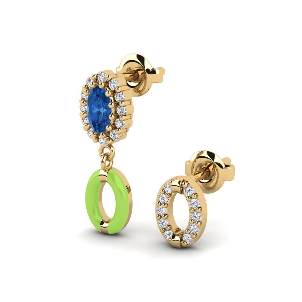 Zircone Bleu Foncé Boucle d'oreille femme Guilford - SET