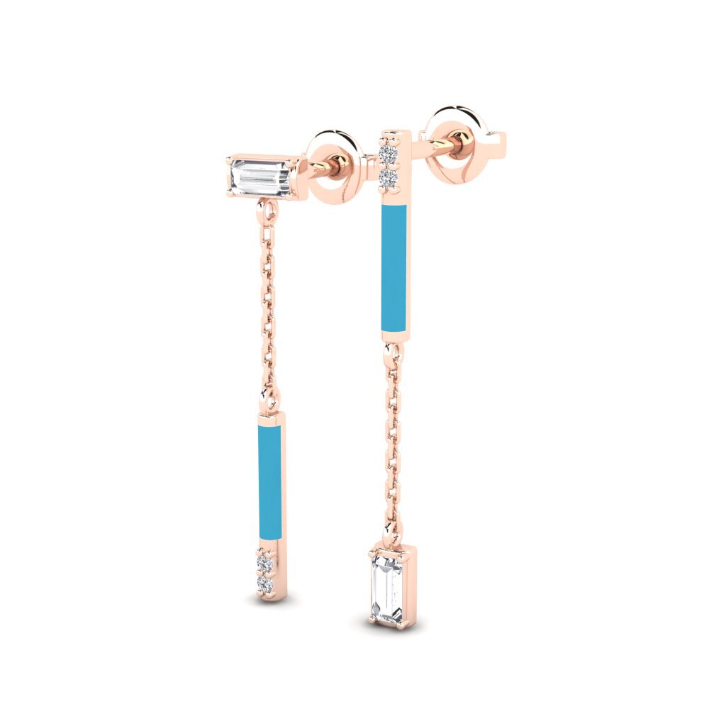 14k Oro Rosa Pendiente de mujer Imeri
