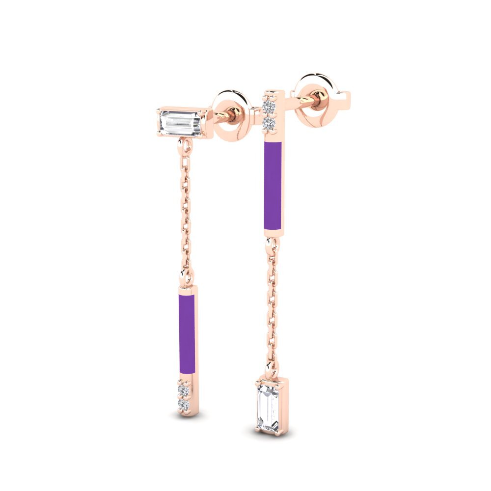 14k Oro Rosa Pendiente de mujer Imeri