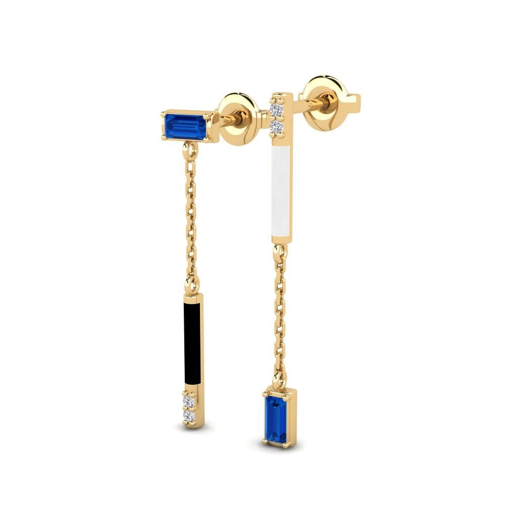 Zircone Bleu Foncé Boucle d'oreille femme Imeri