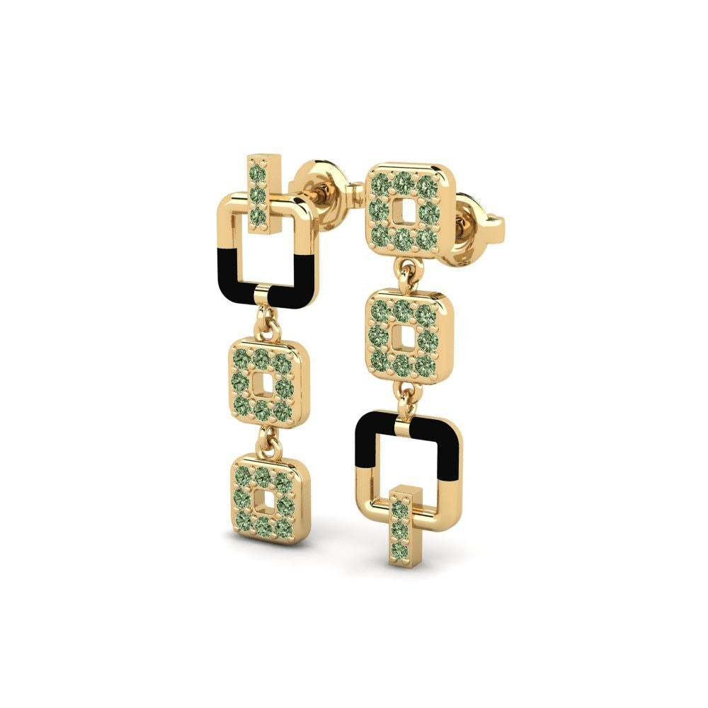 Diamante Verde Brincos Feminino Incidence