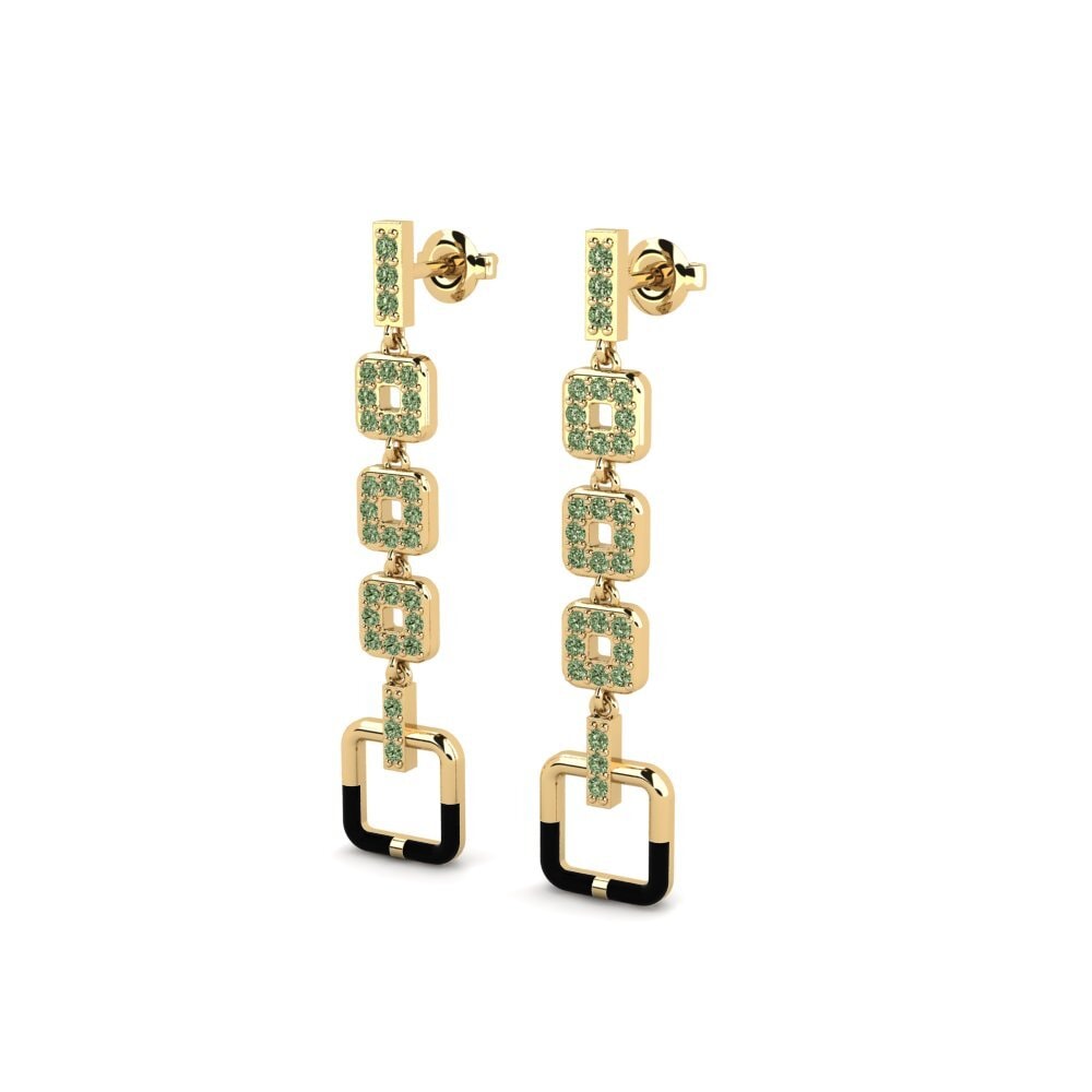 Diamante Verde Brincos Feminino Intelligently