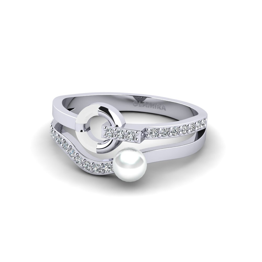 9k Oro Blanco Circonita Anillo Neutrality