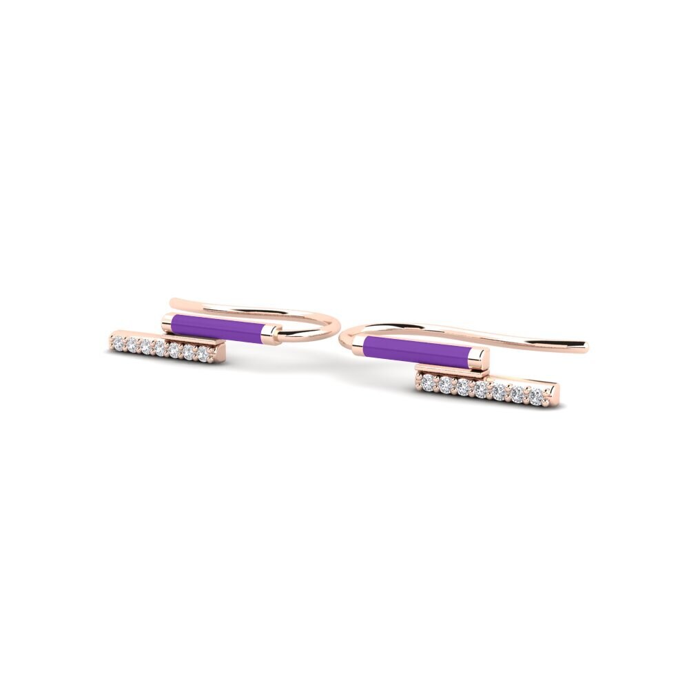 14k Oro Rosa Pendiente de mujer Pandes