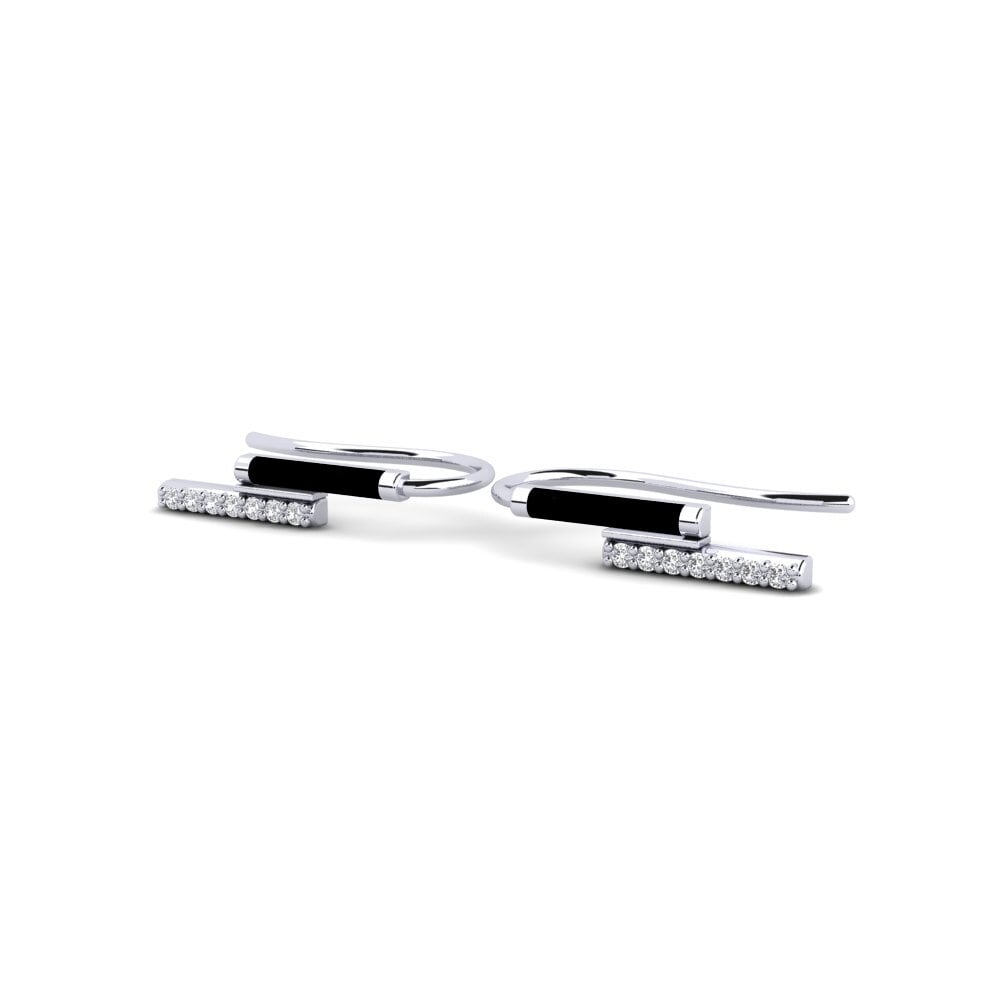 14K White Gold Earring Pandes