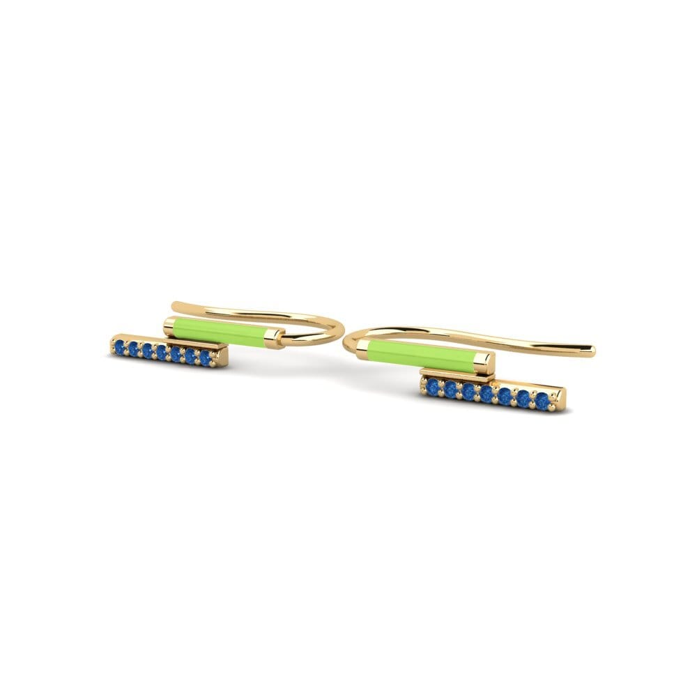 Zircônia azul escuro Brincos Feminino Pandes