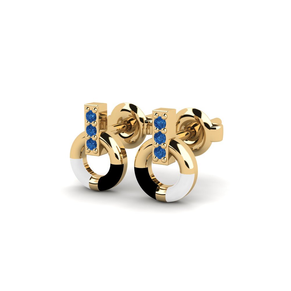 Zircone Bleu Foncé Boucle d'oreille femme Pursue