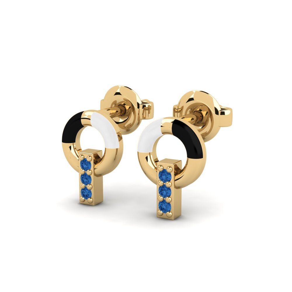 Zircone Bleu Foncé Boucle d'oreille femme Radjustment