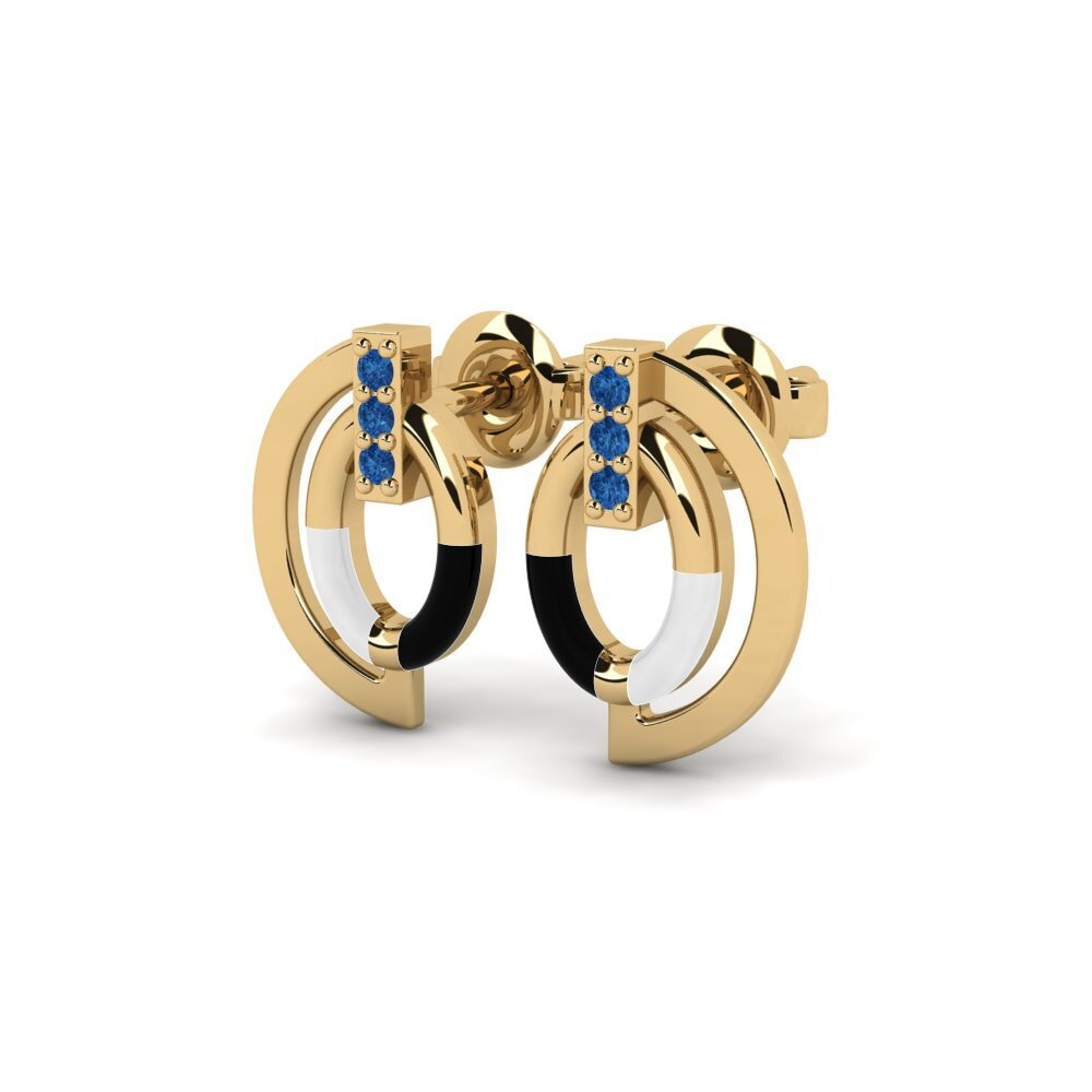 Zircone Bleu Foncé Boucle d'oreille femme Redraft