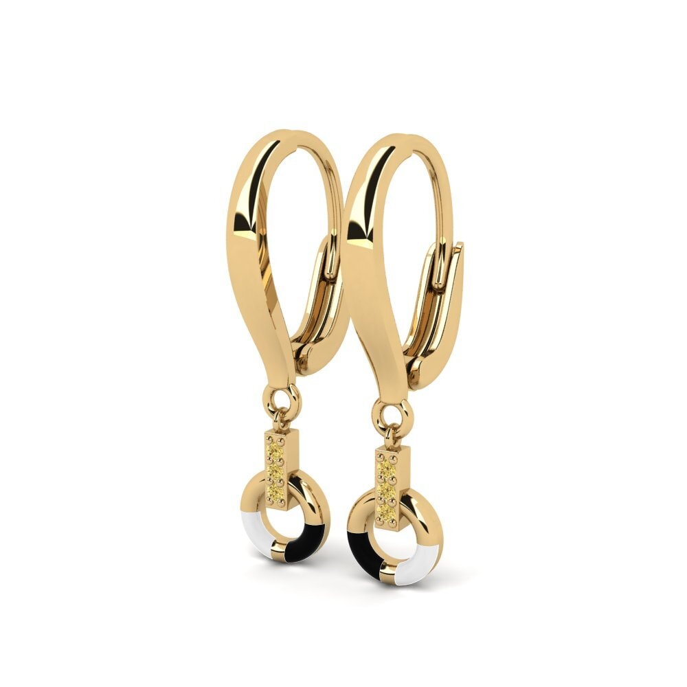 Diamant Jaune Boucle d'oreille femme Reorient